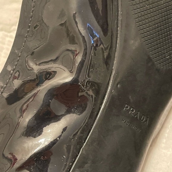 Prada Black Patent Leather Loafer with Chain - Picture 11 of 11